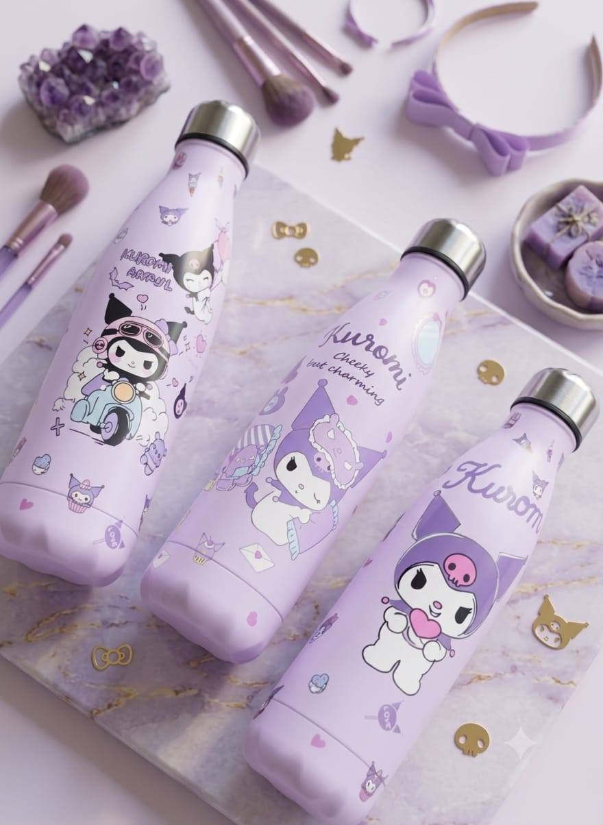 500ml Kids most favourite kuromi character hot and cool water bottles