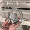 Silver Metallic 3D Star Charger Protector Set - 360° Cable & Adapter Shield.