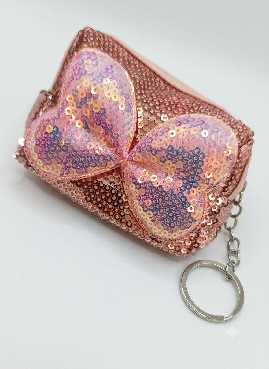 Sequence mini coins pouch key chain