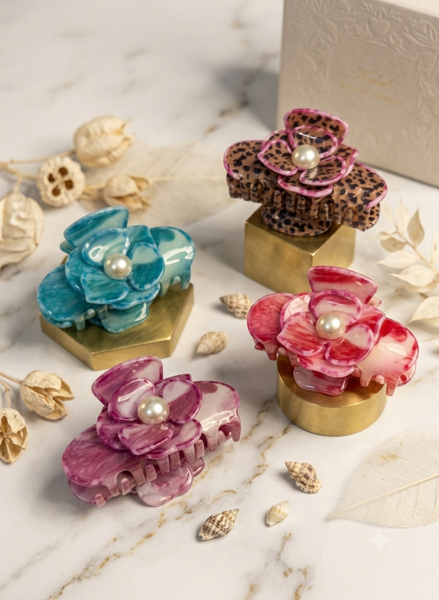 Premium Pearl Floral Hair Claw