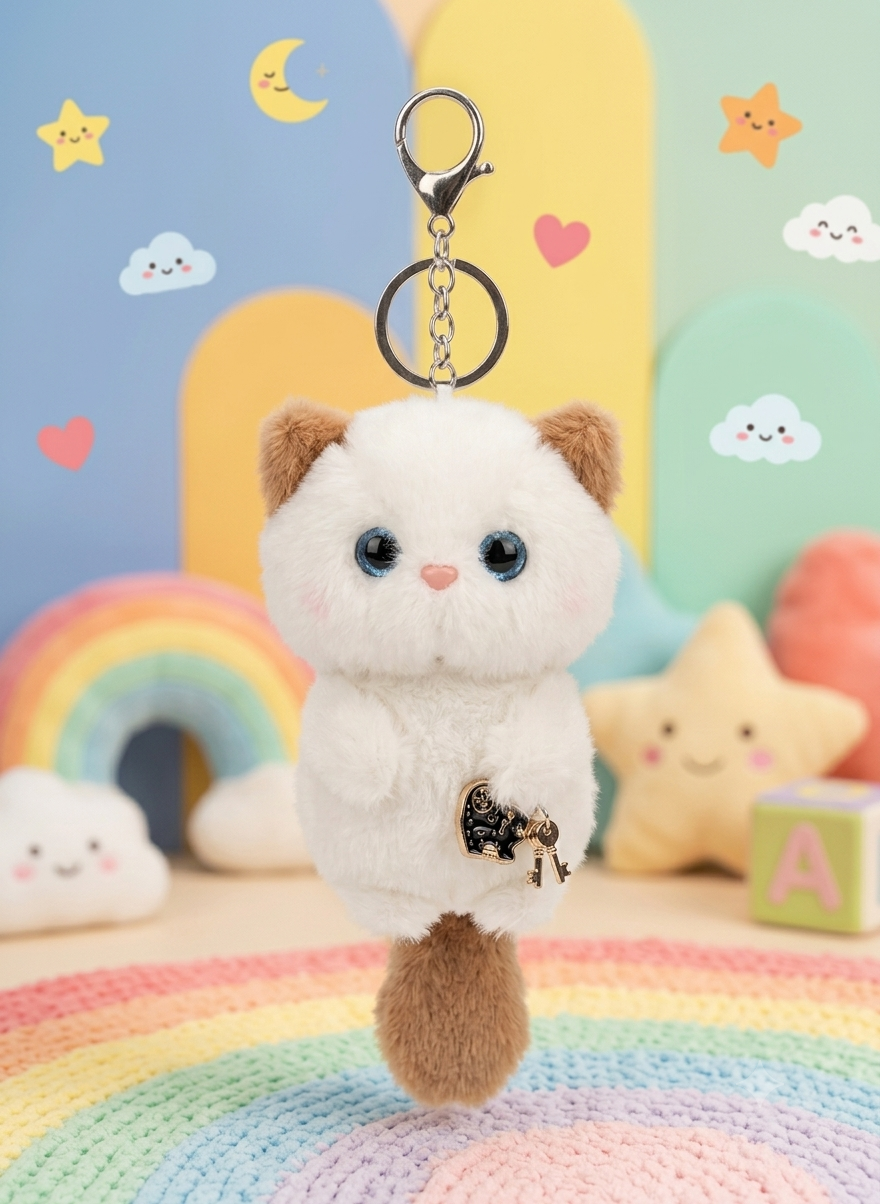 Plush cat key chain