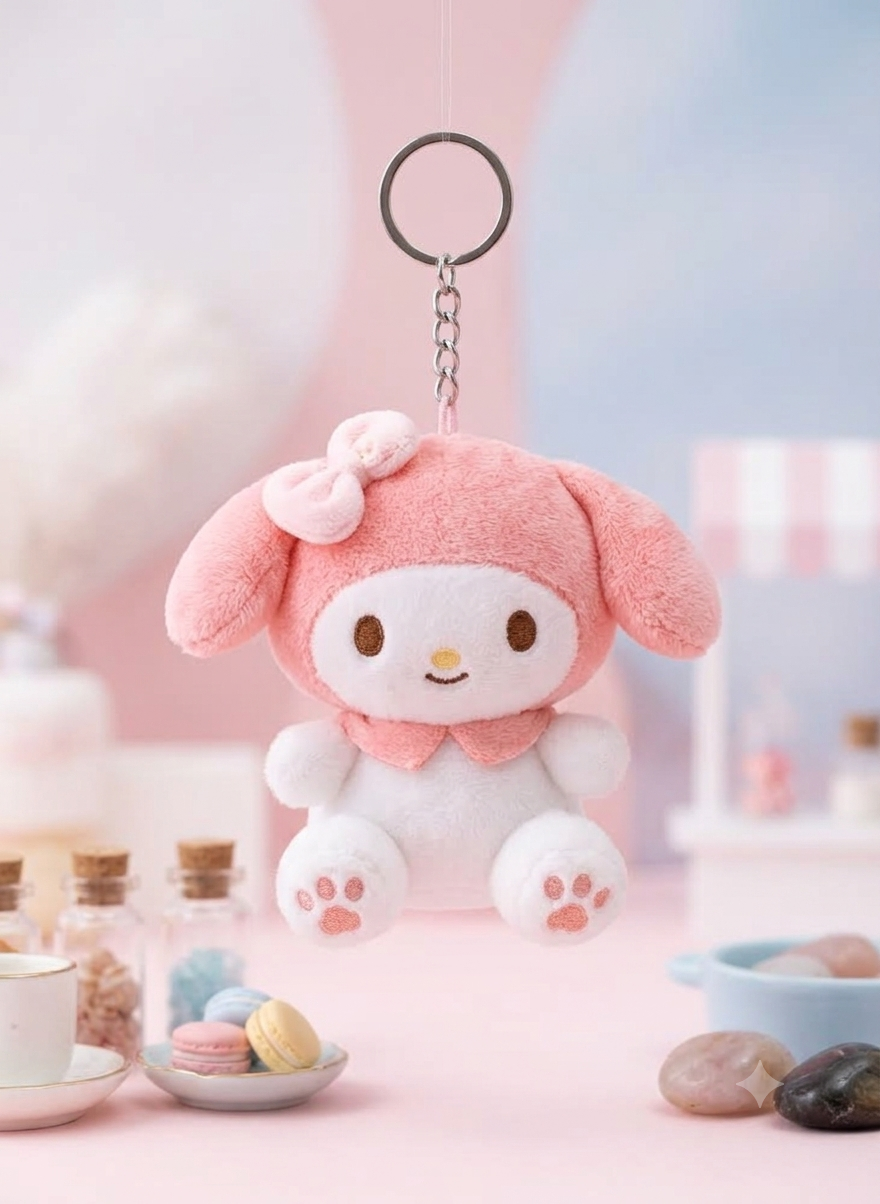 Plush fluffy melody keychain