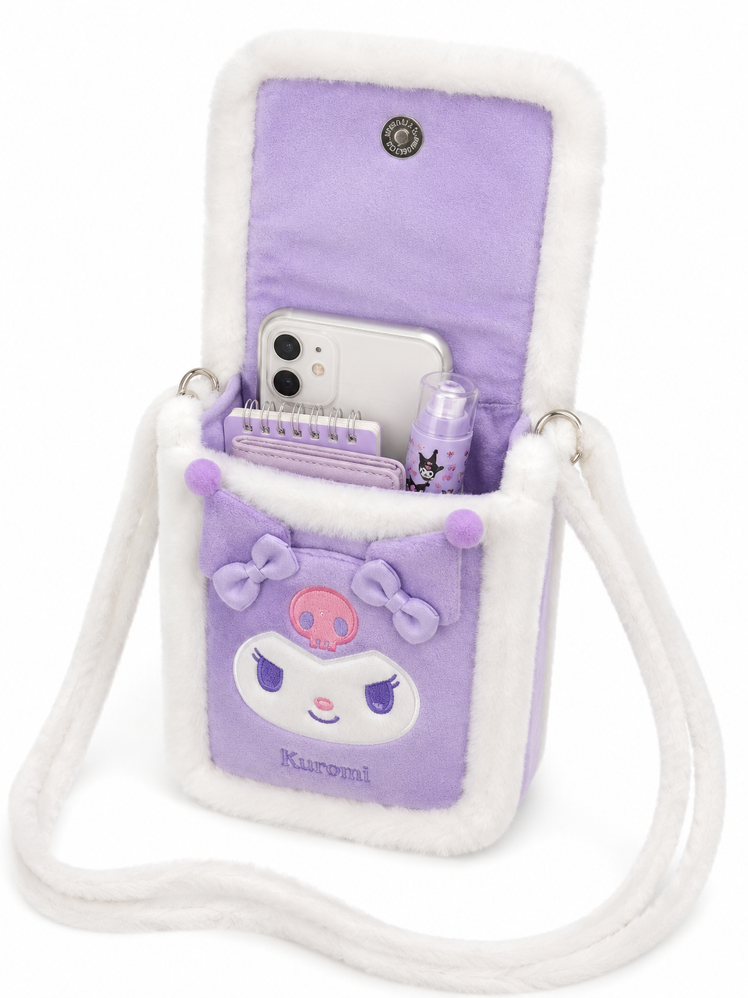 Plush kuromi fluffy crossbody bag