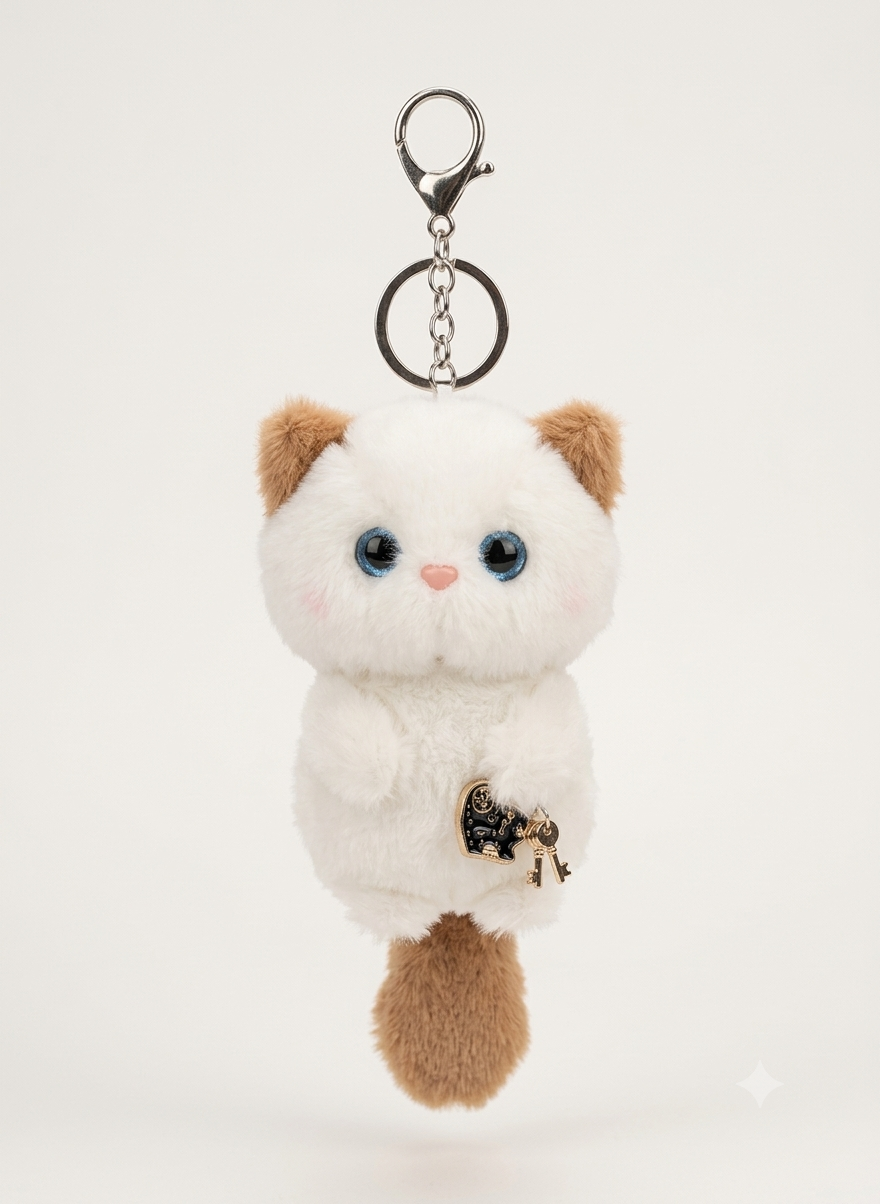 Plush cat key chain